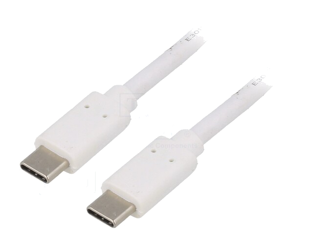 Kabel; USB 3.1; USB-C-stekker,aan beide zijden; 1m; wit; 10Gbps Kabel; USB 3.1; USB-C-stekker,aan beide zijden; 1m; wit; 10Gbps